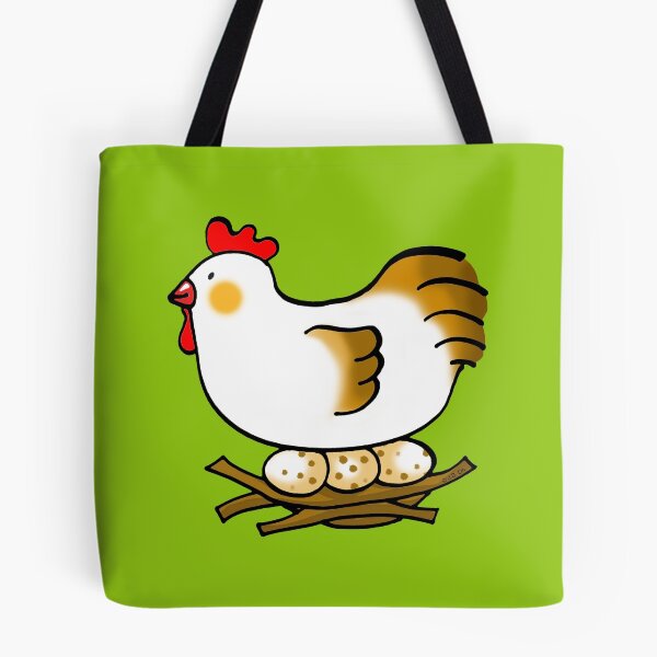 Item preview, Farm chicken hen and 3 eggs designed and sold by CuteCartoon.