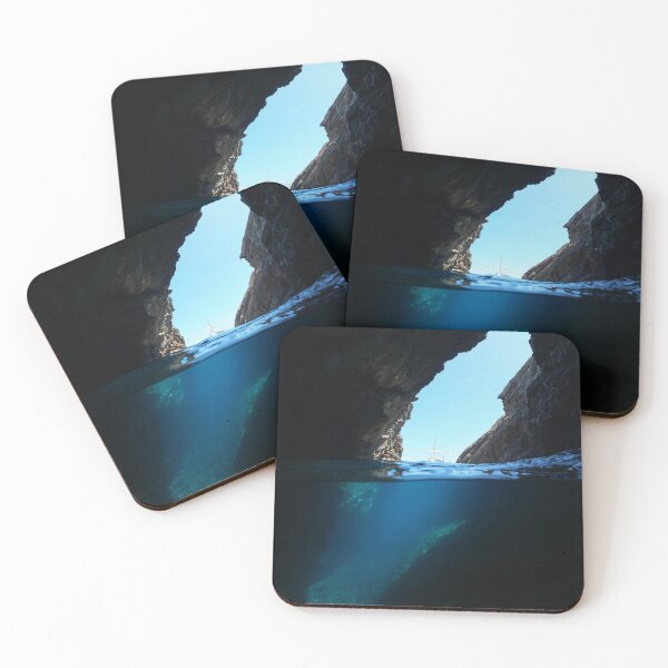 Item preview, Over under water cave on sea shore Mediterranean designed and sold by Seaphotoart.