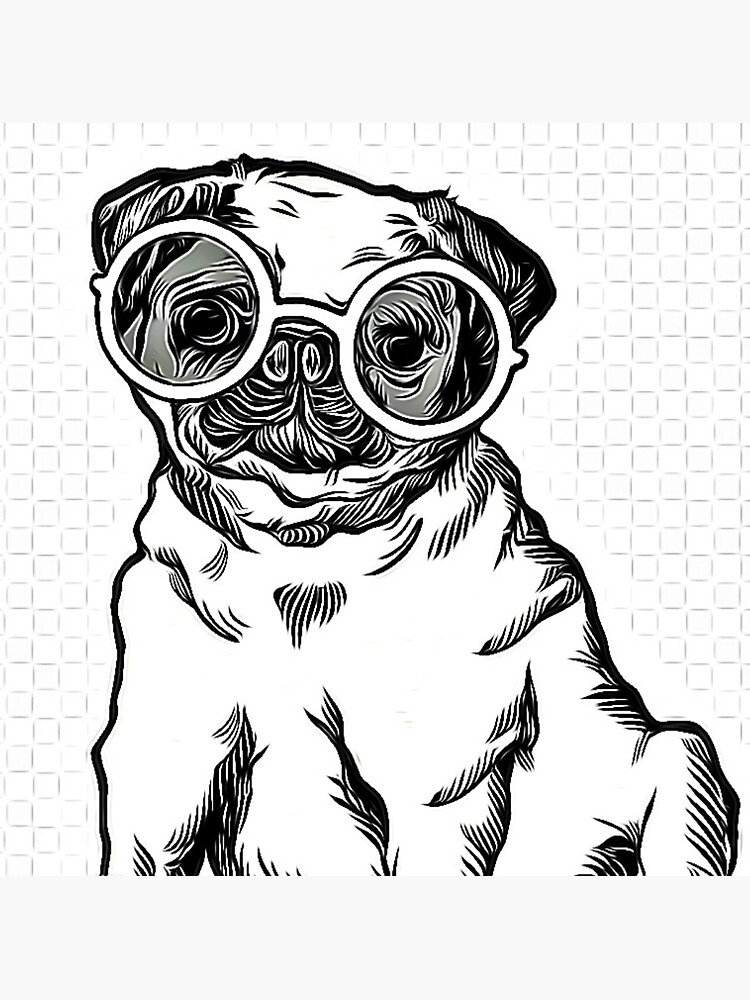 "dog with glasses" Sticker for Sale by Redbubble