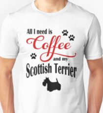 Coffee and my Scottish Terrier Unisex T-Shirt