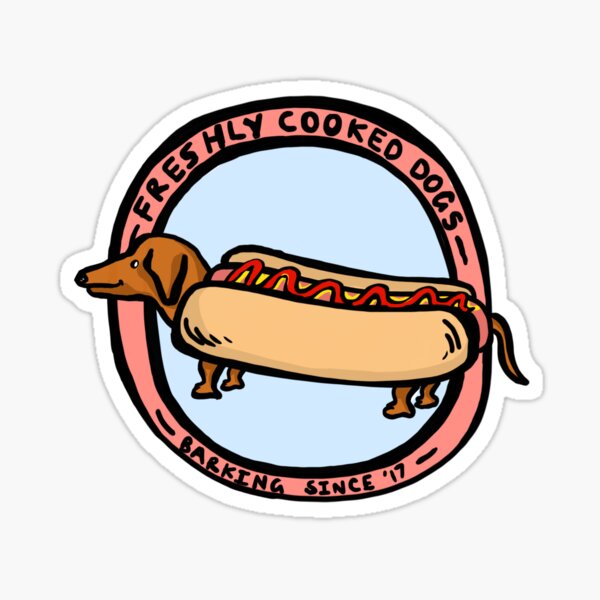 Fresh cooked sausage dog Sticker