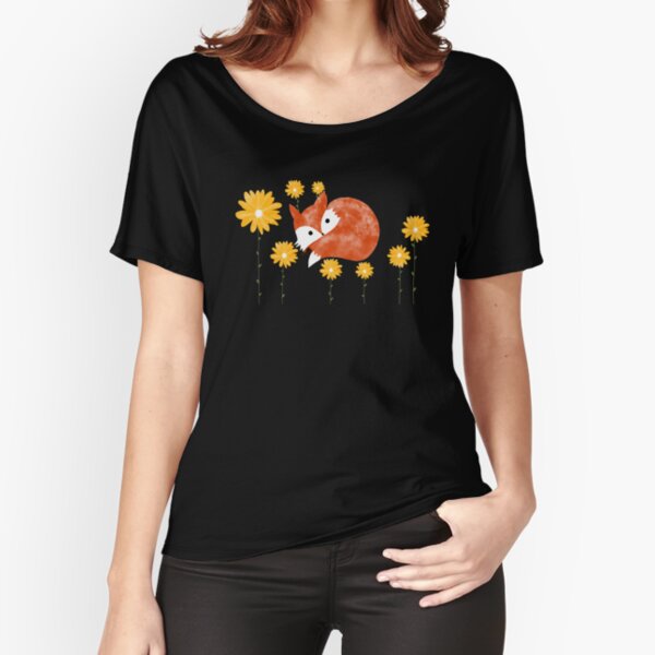 Fox among flowers - Volpe tra i fiori Relaxed Fit T-Shirt