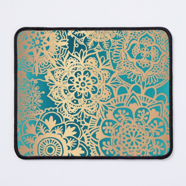Item preview, Teal Green and Gold Mandala Pattern designed and sold by Julie Erin Designs.