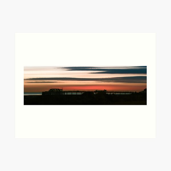 panorama of Worthing pier at sunset Art Print