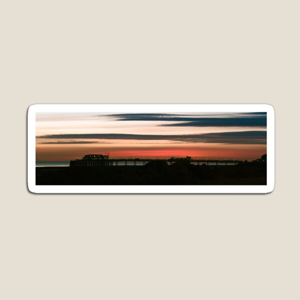 panorama of Worthing pier at sunset Magnet