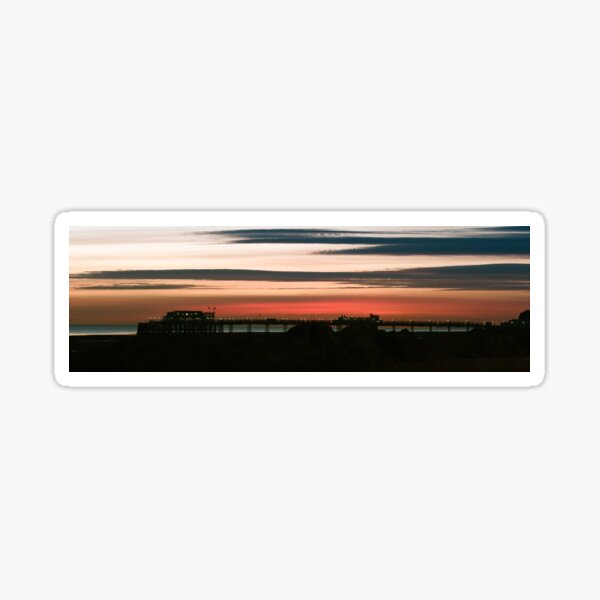 panorama of Worthing pier at sunset Sticker