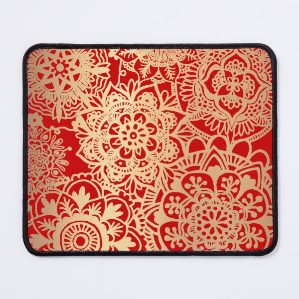 Item preview, Red and Gold Mandala Pattern designed and sold by Julie Erin Designs.