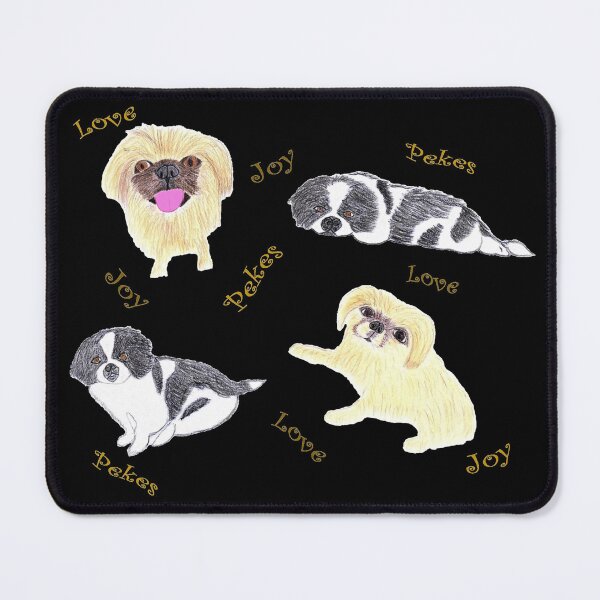 Item preview, Love, Joy, & Cute Peke Puppy Dogs (Black with Gold letters) designed and sold by DeeDeee1970.