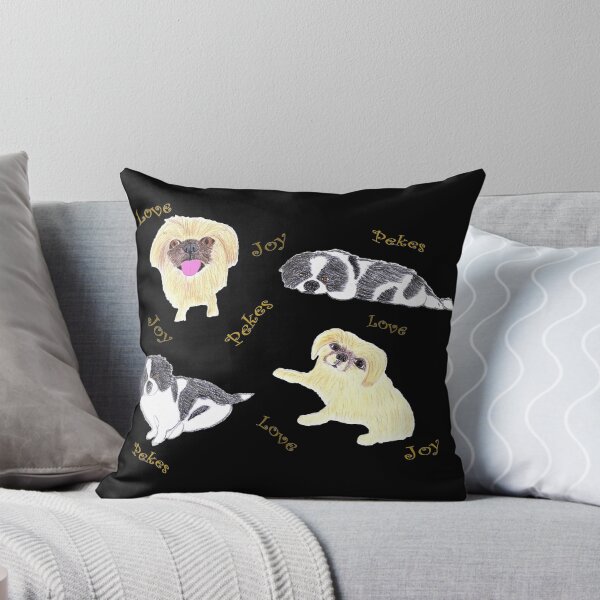 Item preview, Love, Joy, & Cute Peke Puppy Dogs (Black with Gold letters) designed and sold by DeeDeee1970.