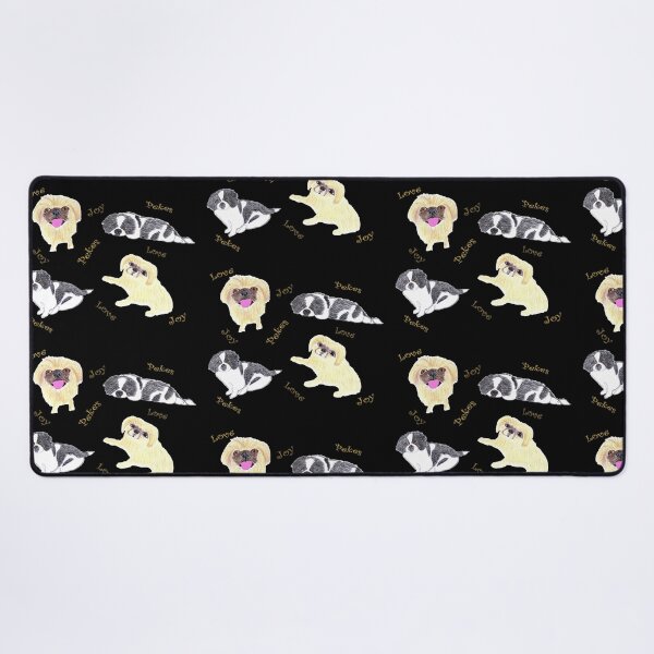 Item preview, Love, Joy, & Cute Peke Puppy Dogs (Black with Gold letters) designed and sold by DeeDeee1970.