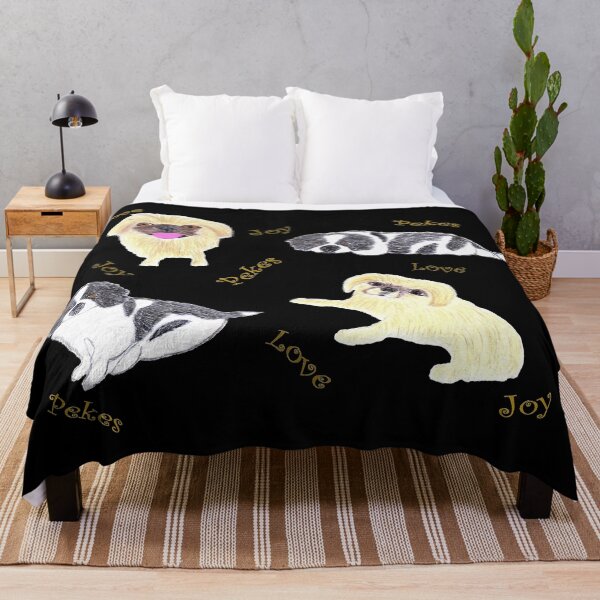 Item preview, Love, Joy, & Cute Peke Puppy Dogs (Black with Gold letters) designed and sold by DeeDeee1970.