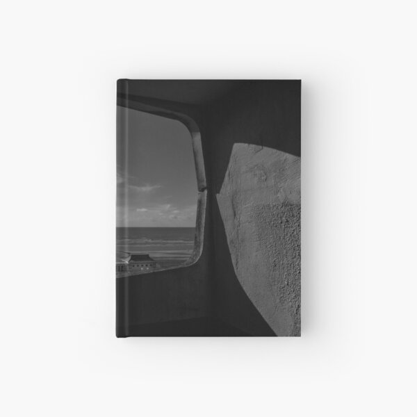 Black and white view overlooking Worthing Seafront. Hardcover Journal