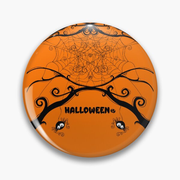 Item preview, Happy Halloween.. A simple black symmetrical design against an orange background designed and sold by Wonder & Whimsy.