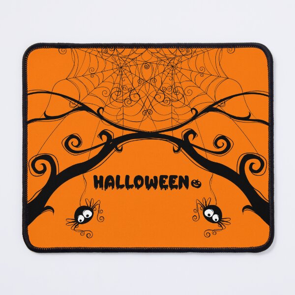 Item preview, Happy Halloween.. A simple black symmetrical design against an orange background designed and sold by Wonder & Whimsy.