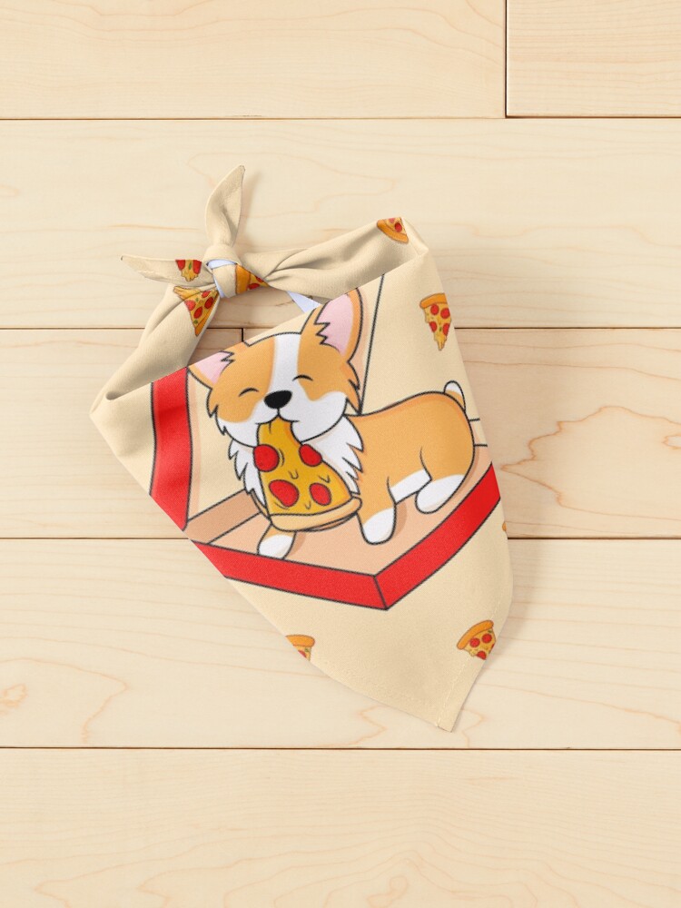 Alternate view of Corgi eats pizza Pet Bandana