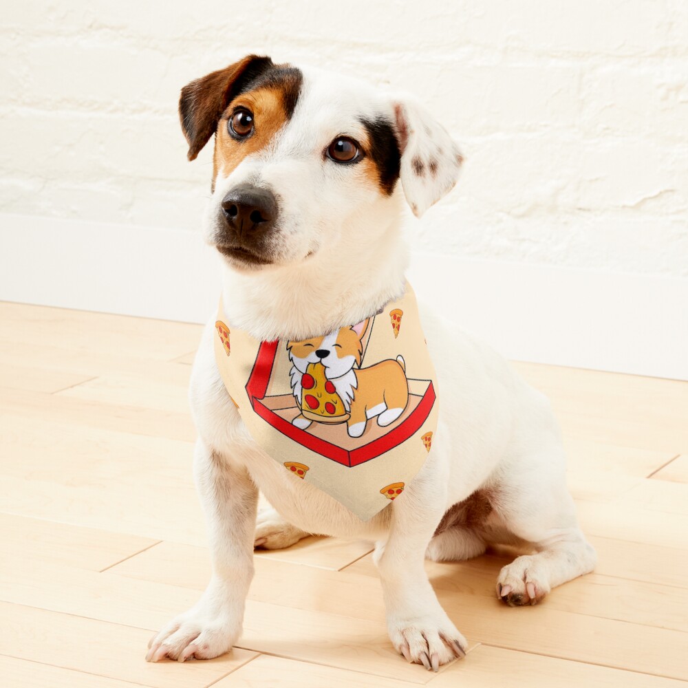 Corgi eats pizza Pet Bandana