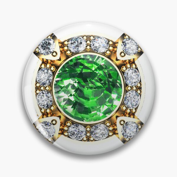 Item preview, Green Emerald with Diamonds Engagement Ring designed and sold by DigitalGemArt.