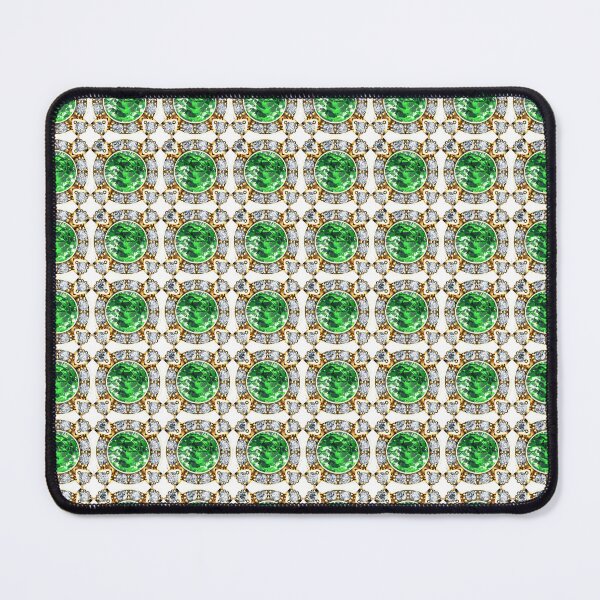 Item preview, Green Emerald with Diamonds Engagement Ring designed and sold by DigitalGemArt.