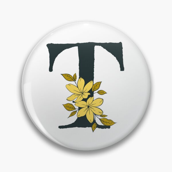 Item preview, Yellow floral T monogram designed and sold by Lyssarien.