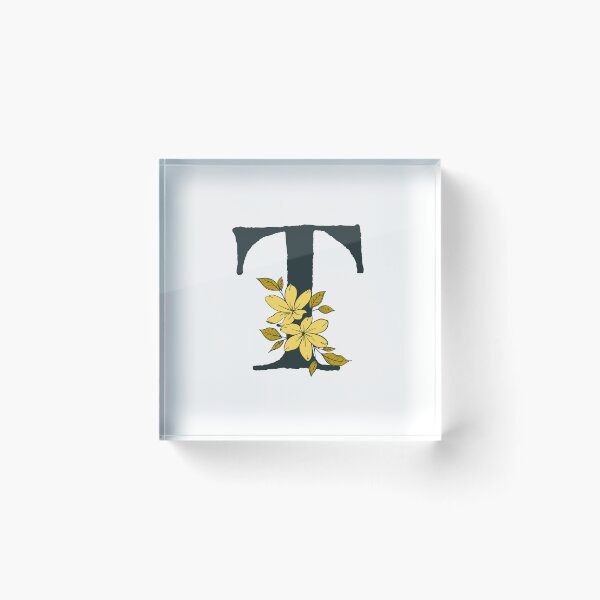 Item preview, Yellow floral T monogram designed and sold by Lyssarien.