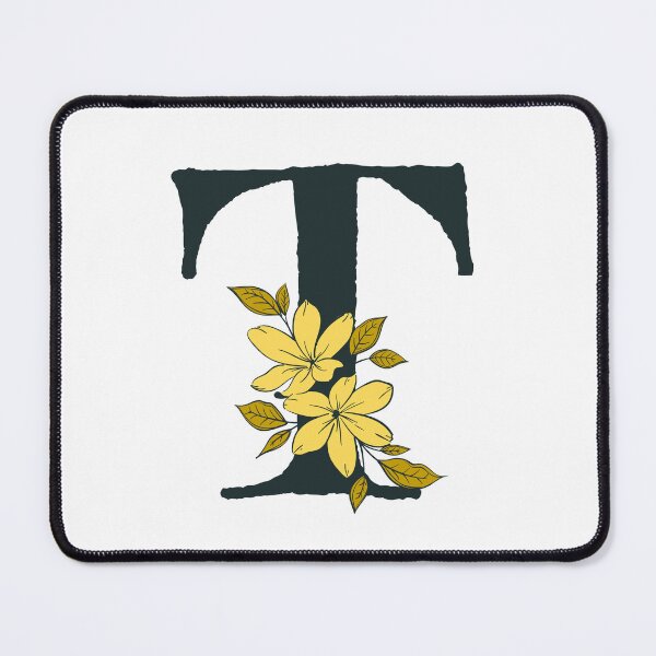 Item preview, Yellow floral T monogram designed and sold by Coffee Lifestyle.