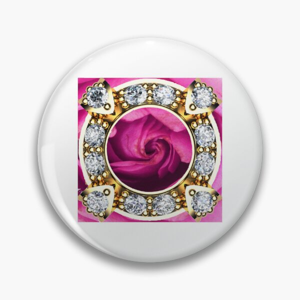 Item preview, Purple Pink Flower Diamonds and Gold Pattern designed and sold by DigitalGemArt.