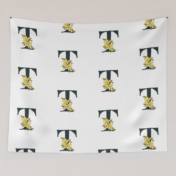 Item preview, Yellow floral T monogram designed and sold by Coffee Lifestyle.