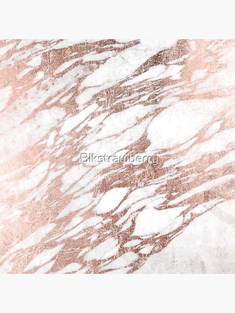 Chic Elegant White and Rose Gold Marble Pattern by Blkstrawberry
