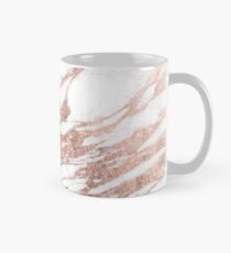 Schickes elegantes Weiß und Rosen-Goldmarmor-Muster Tasse