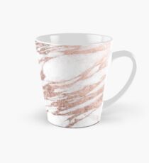 Schickes elegantes Weiß und Rosen-Goldmarmor-Muster Tasse (groß)
