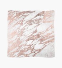 Chic Elegant White and Rose Gold Marble Pattern Scarf