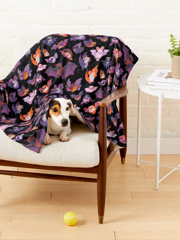 Thumbnail 4 of 6, Pet Blanket, Bat - dark designed and sold by pikaole.