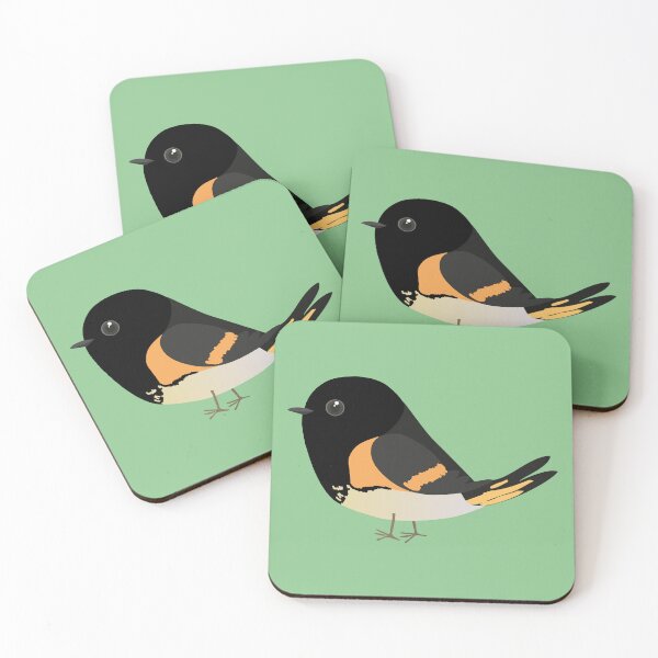Item preview, A vector illustration of a cute comic American redstart  designed and sold by Bwiselizzy.