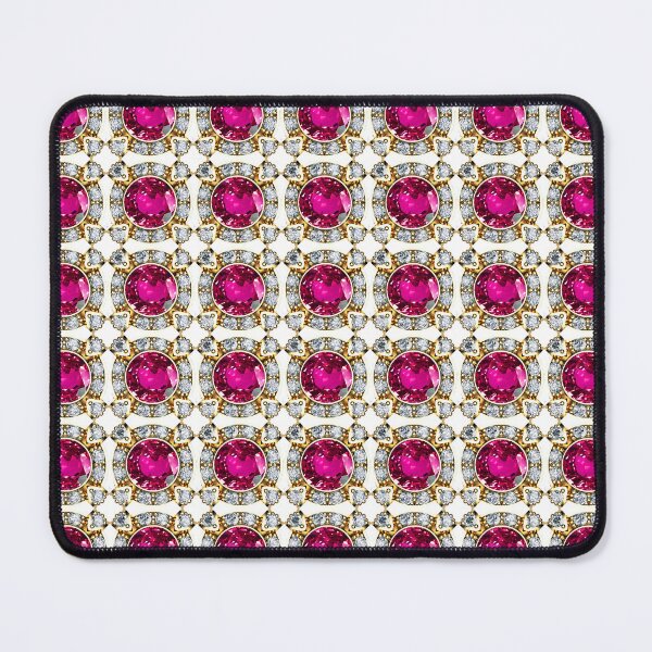 Item preview, Pink Gemstone Diamonds and Gold Pattern designed and sold by DigitalGemArt.