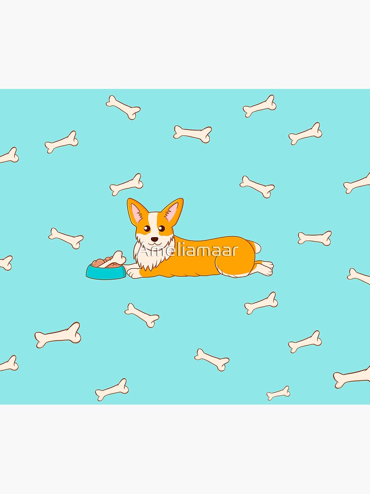 Corgi Food Time by Ameliamaar