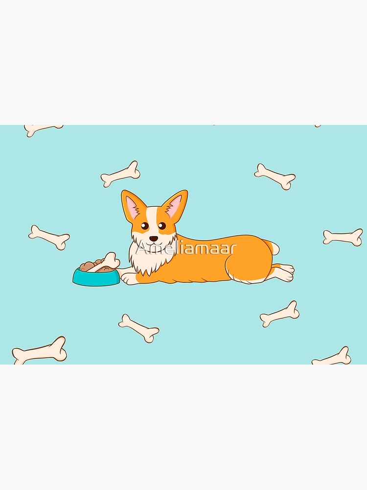 Corgi Food Time by Ameliamaar