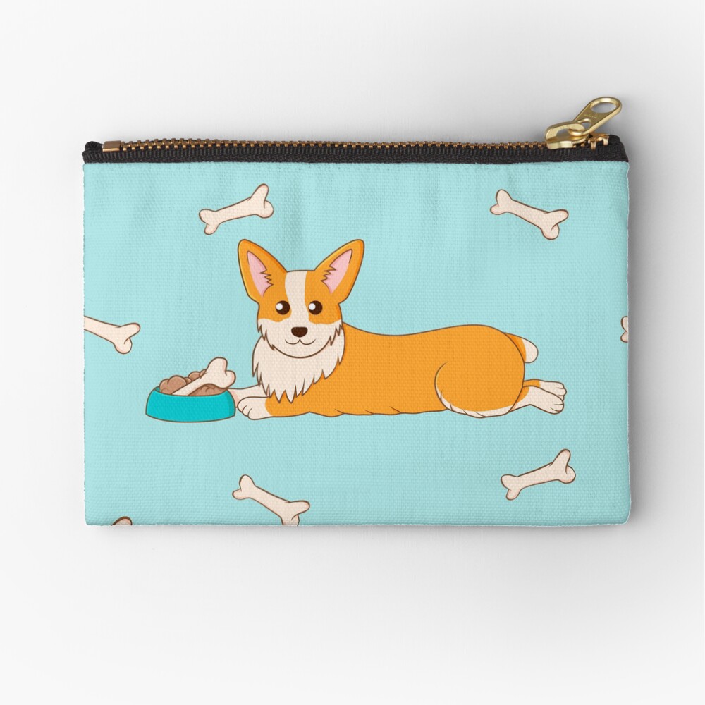 Corgi Food Time Zipper Pouch