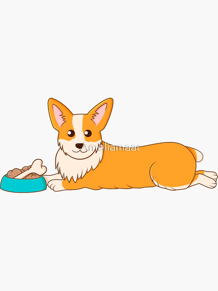 Corgi Food Time by Ameliamaar