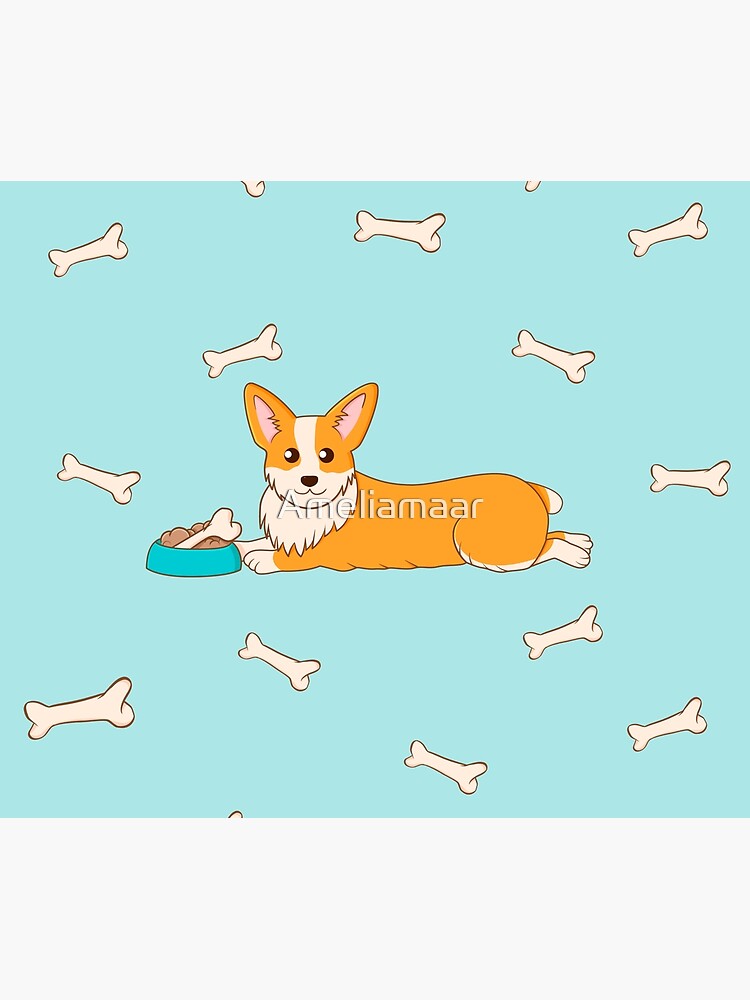 Corgi Food Time by Ameliamaar