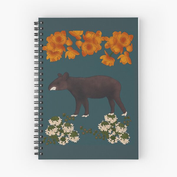 Item preview, Tapir with with Flowers - Teal and Orange designed and sold by RJGraves.