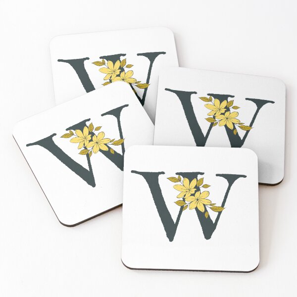 Item preview, Yellow floral W monogram designed and sold by Coffee Lifestyle.