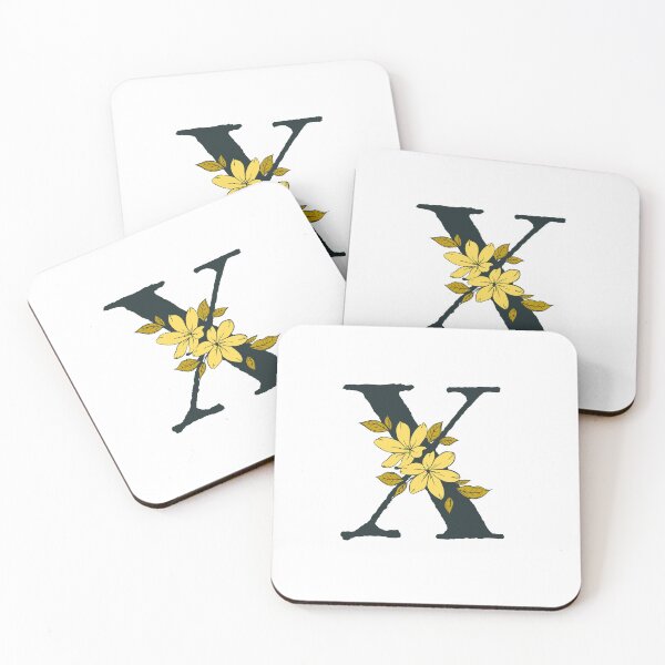 Item preview, Yellow floral X monogram designed and sold by Coffee Lifestyle.