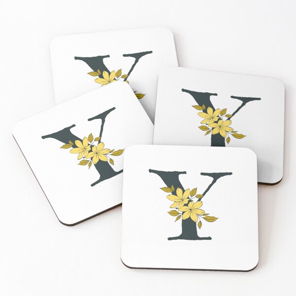 Item preview, Yellow floral Y monogram designed and sold by Coffee Lifestyle.