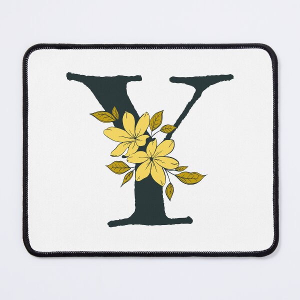 Item preview, Yellow floral Y monogram designed and sold by Coffee Lifestyle.