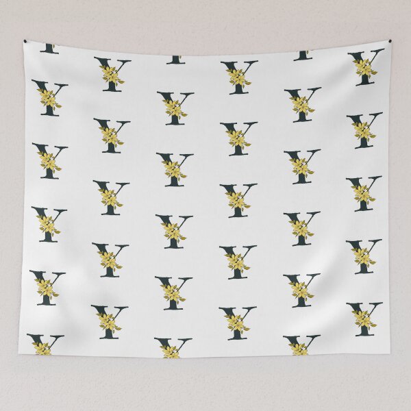 Item preview, Yellow floral Y monogram designed and sold by Coffee Lifestyle.