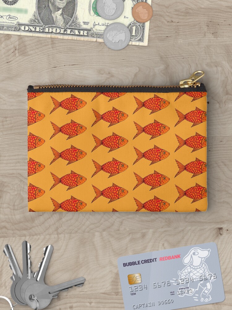 Thumbnail 3 of 4, Zipper Pouch, Cute Hand Painted Goldfish designed and sold by heartsake.