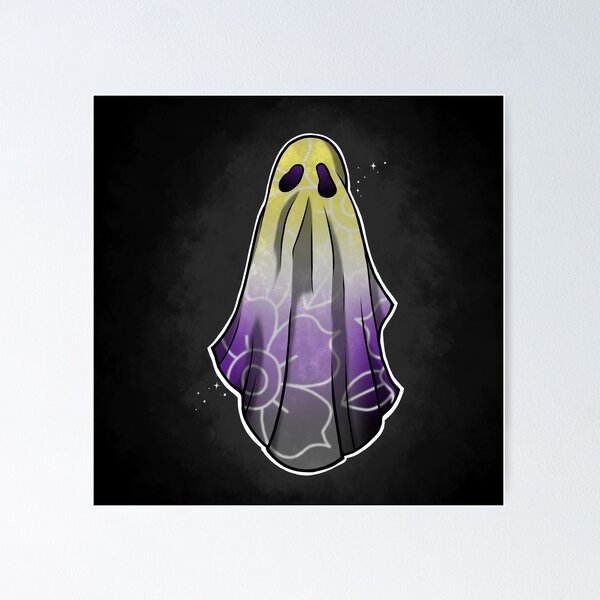 Item preview, Nonbinary Pride Flowery Ghost designed and sold by saltuurn.