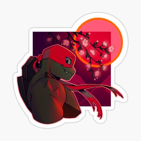 Aperçu de l'œuvre La montée des tortues ninja mutantes Raph Vaporwave Sticker créée et vendue par necrosishead.