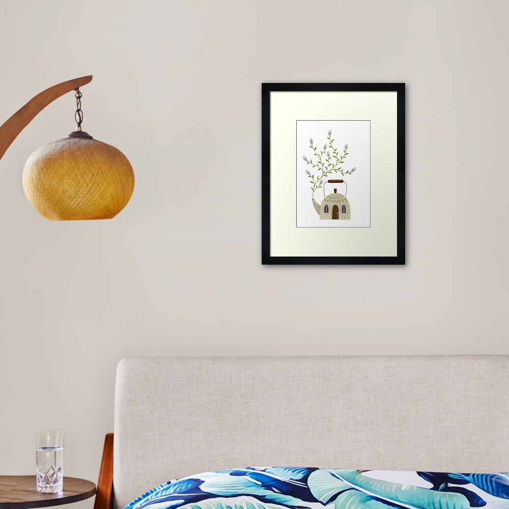 Blooming kettle house Framed Art Print