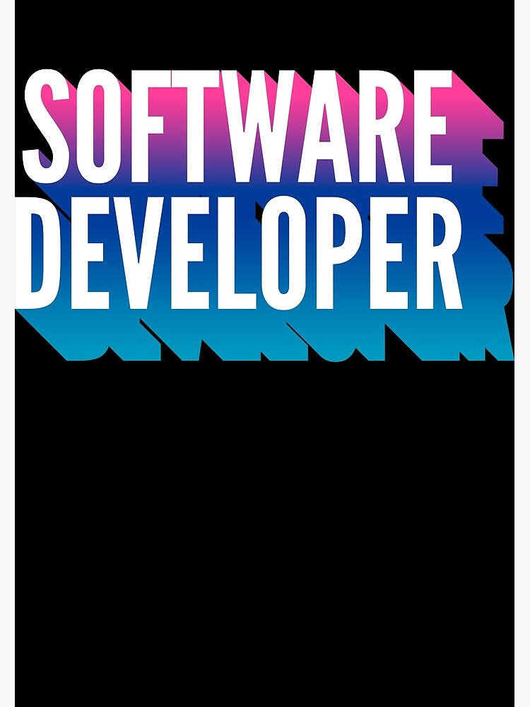 Disover Software Developer With Long Gradient Shadow Premium Matte Vertical Poster